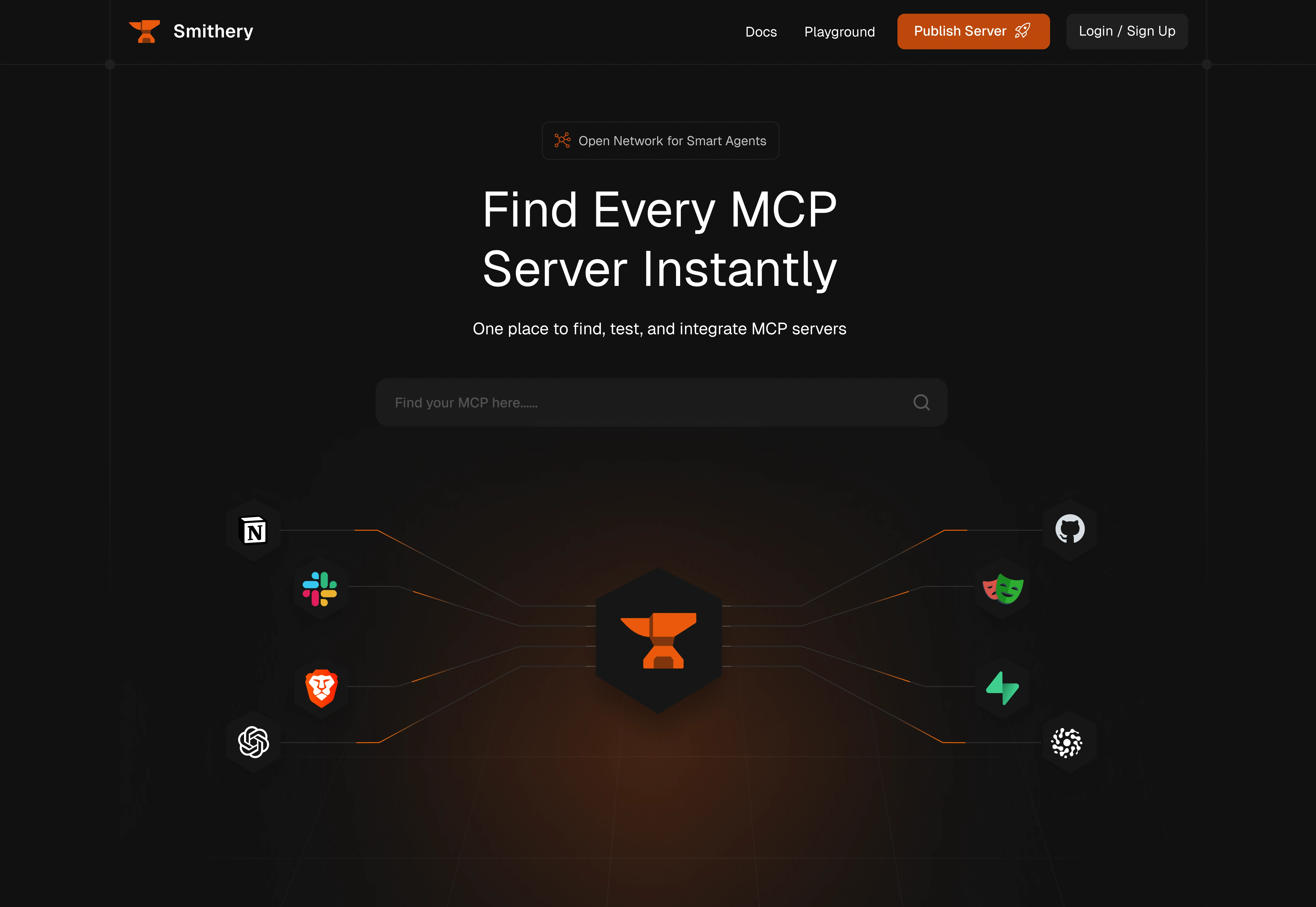 Smithery landing page design