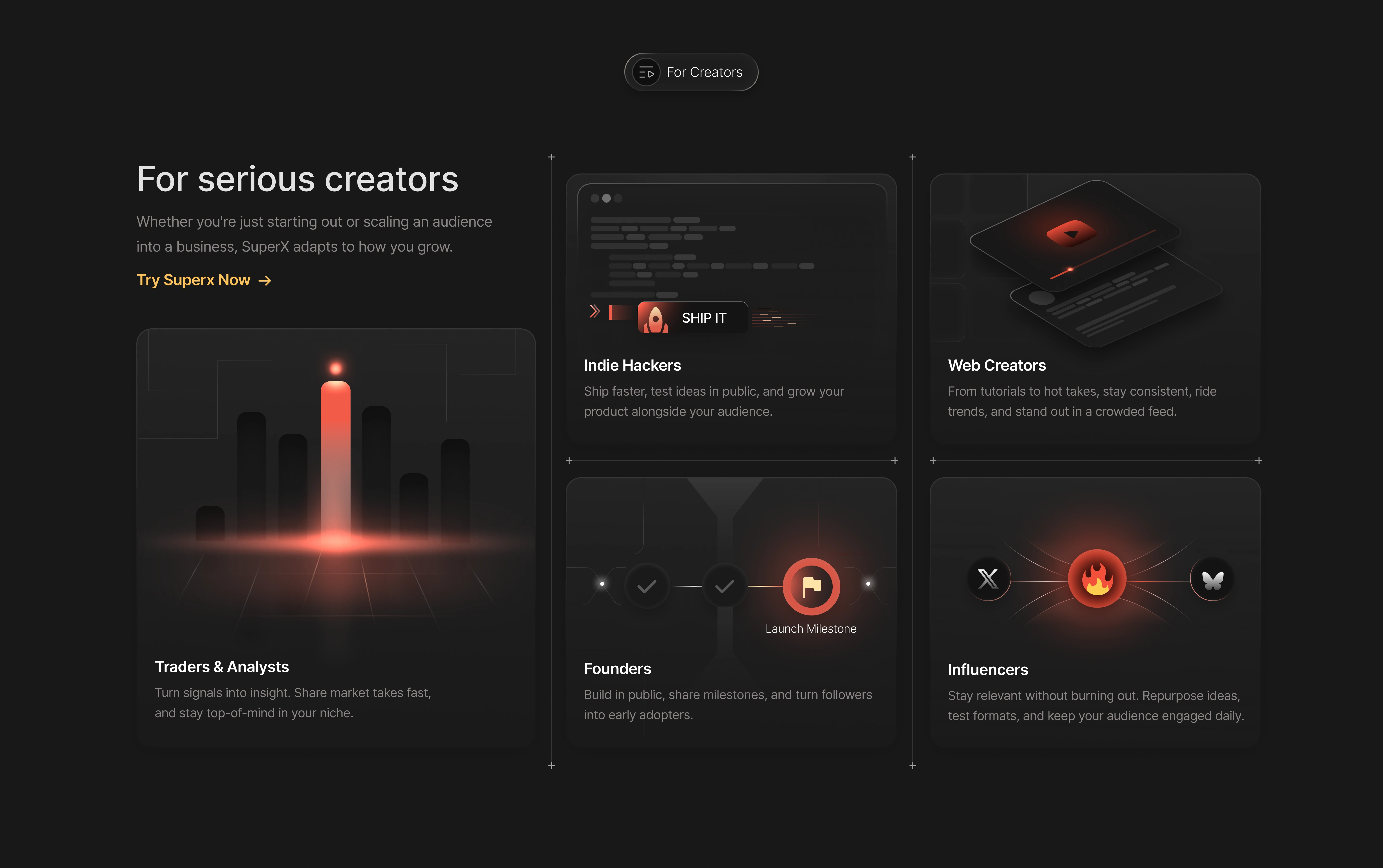 SuperX dashboard interface design