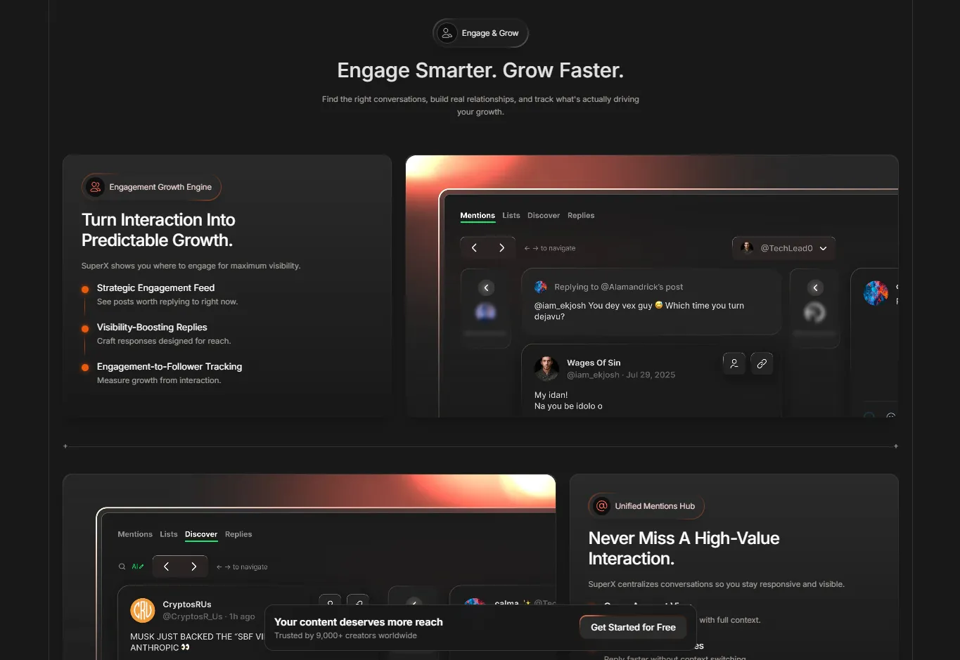 SuperX - X (Twitter) Analytics Tool for Creators | Web Design Case Study snippet 2